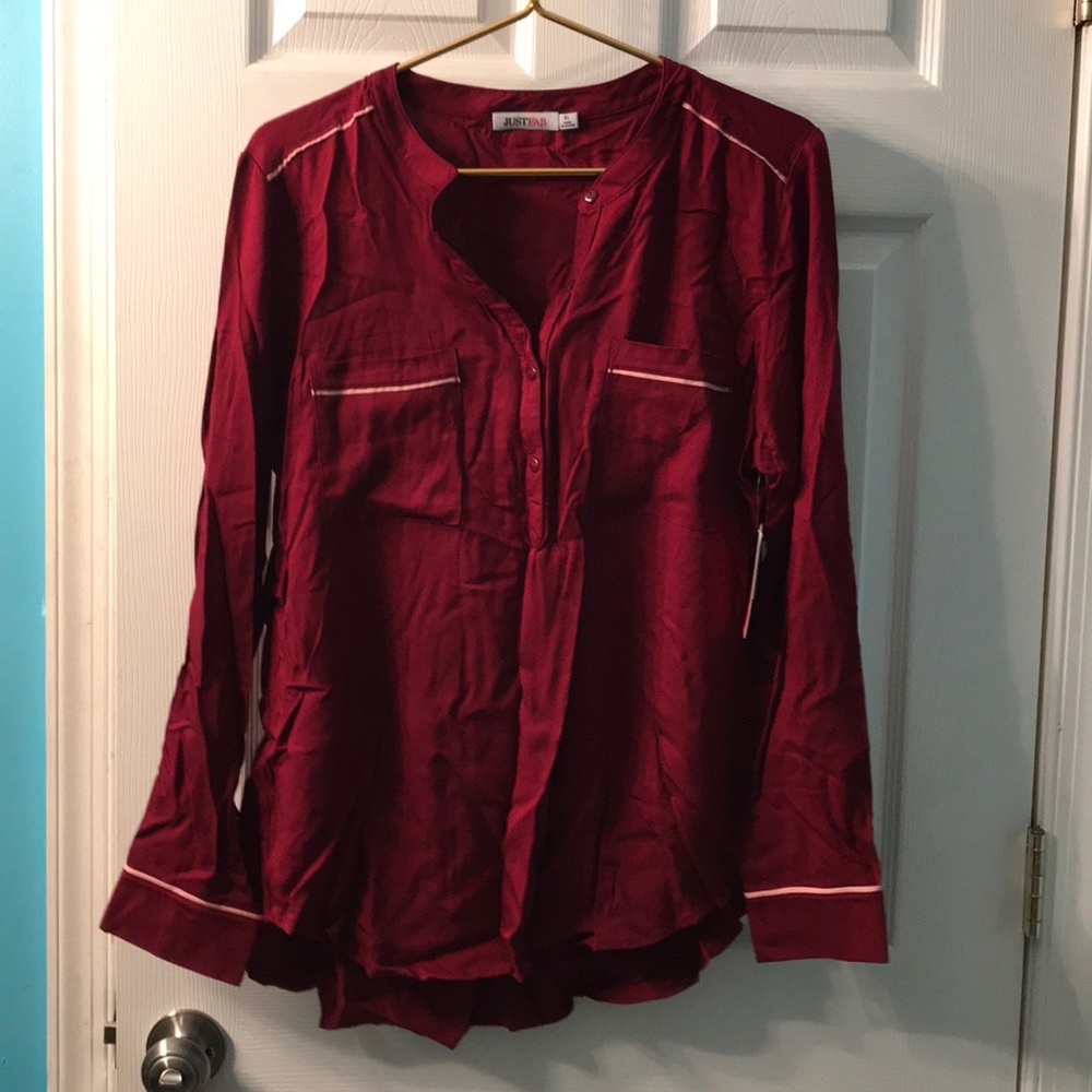 NEW!!! Burgundy long sleeve blouse